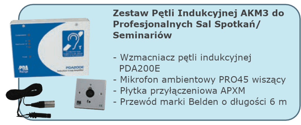 Zestaw Pętli Indukcyjnej AKM3 do Profesjonalnych Sal Spotkań/Seminariów